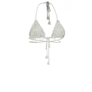 Venus Crochet Bikini Top | Pearl Grey